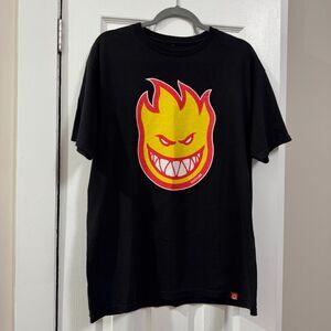 Spitfire T Shirt Large 100% Cotton Black Skater Streetwear Style